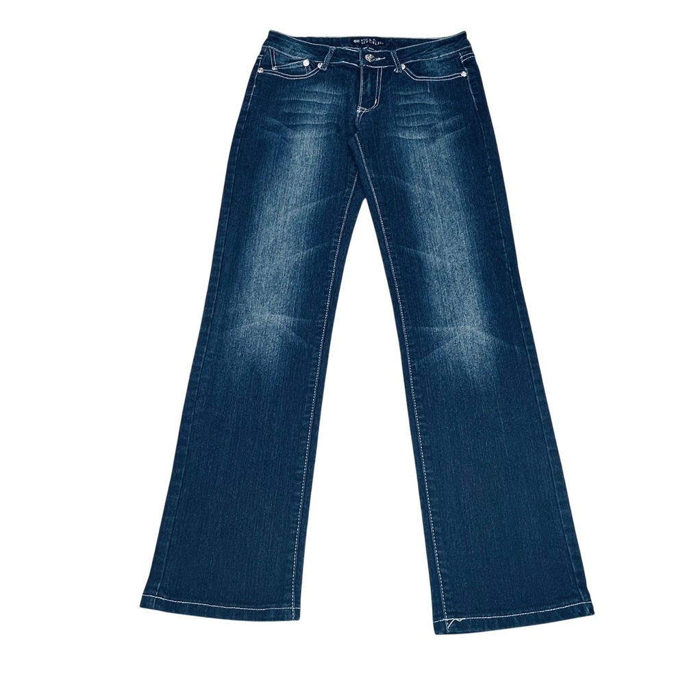 Rock Republic Bootcut Jeans Women‎ 27 29x30 Dark Wash Denim Rhinestone Bling Y2K